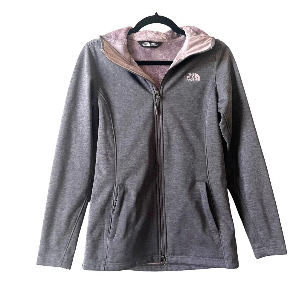 North Face Women's Meadowbrook Raschel GrayJacket Hooded Faux Fur Lined …